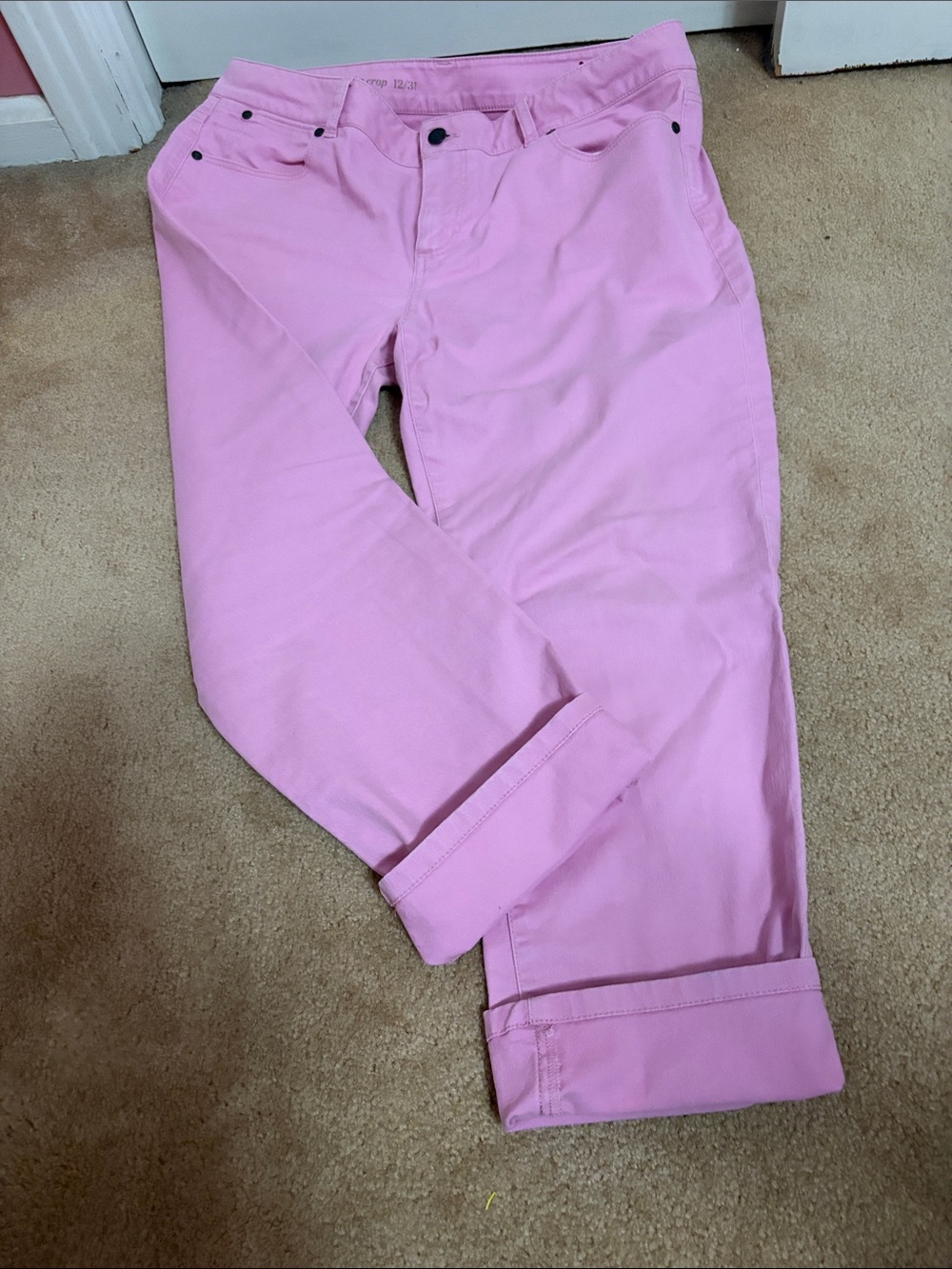 High-Rise Women’s Jeans in Light Pink — Slim Straight Fit